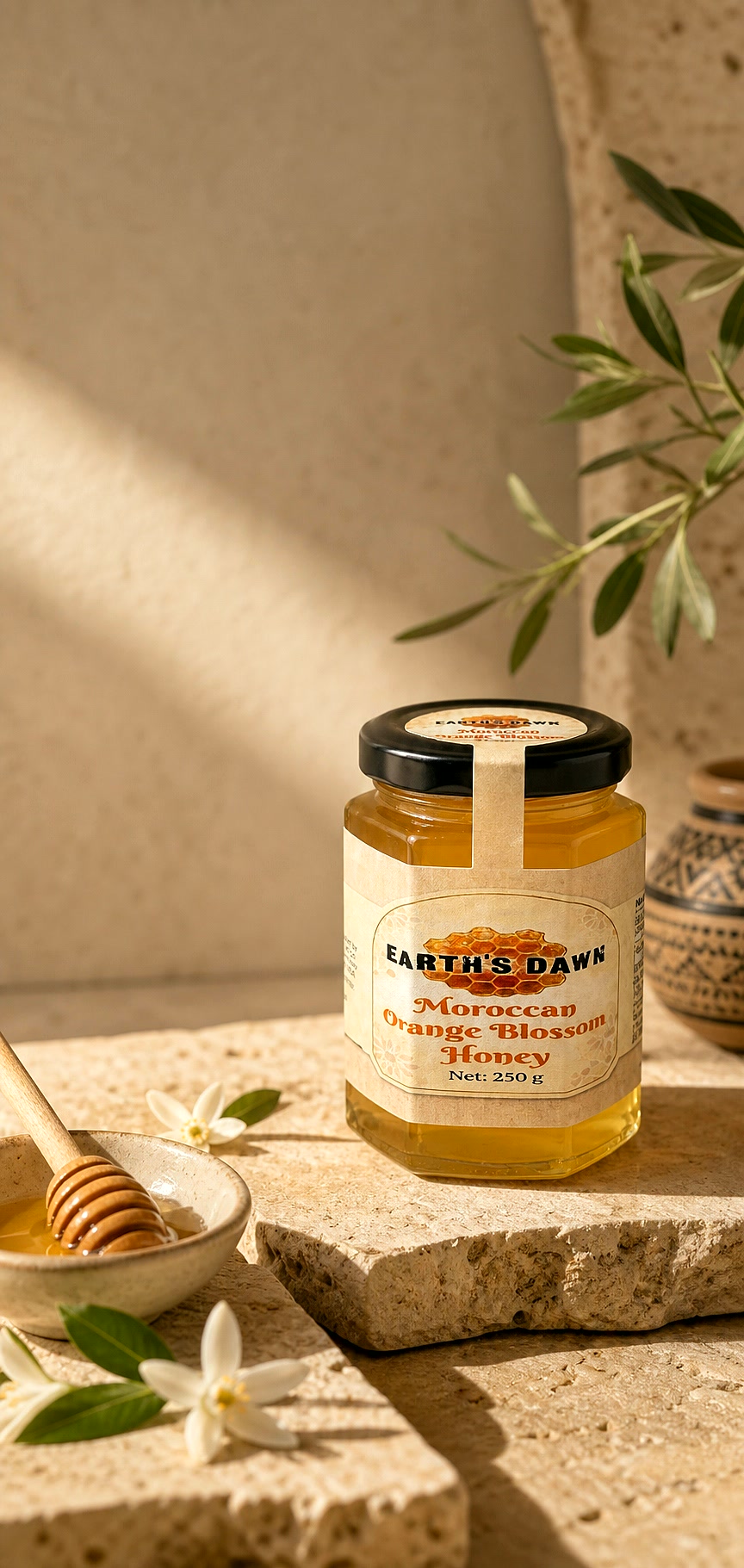 Earth's Dawn premium Moroccan honey, raw and unfiltered