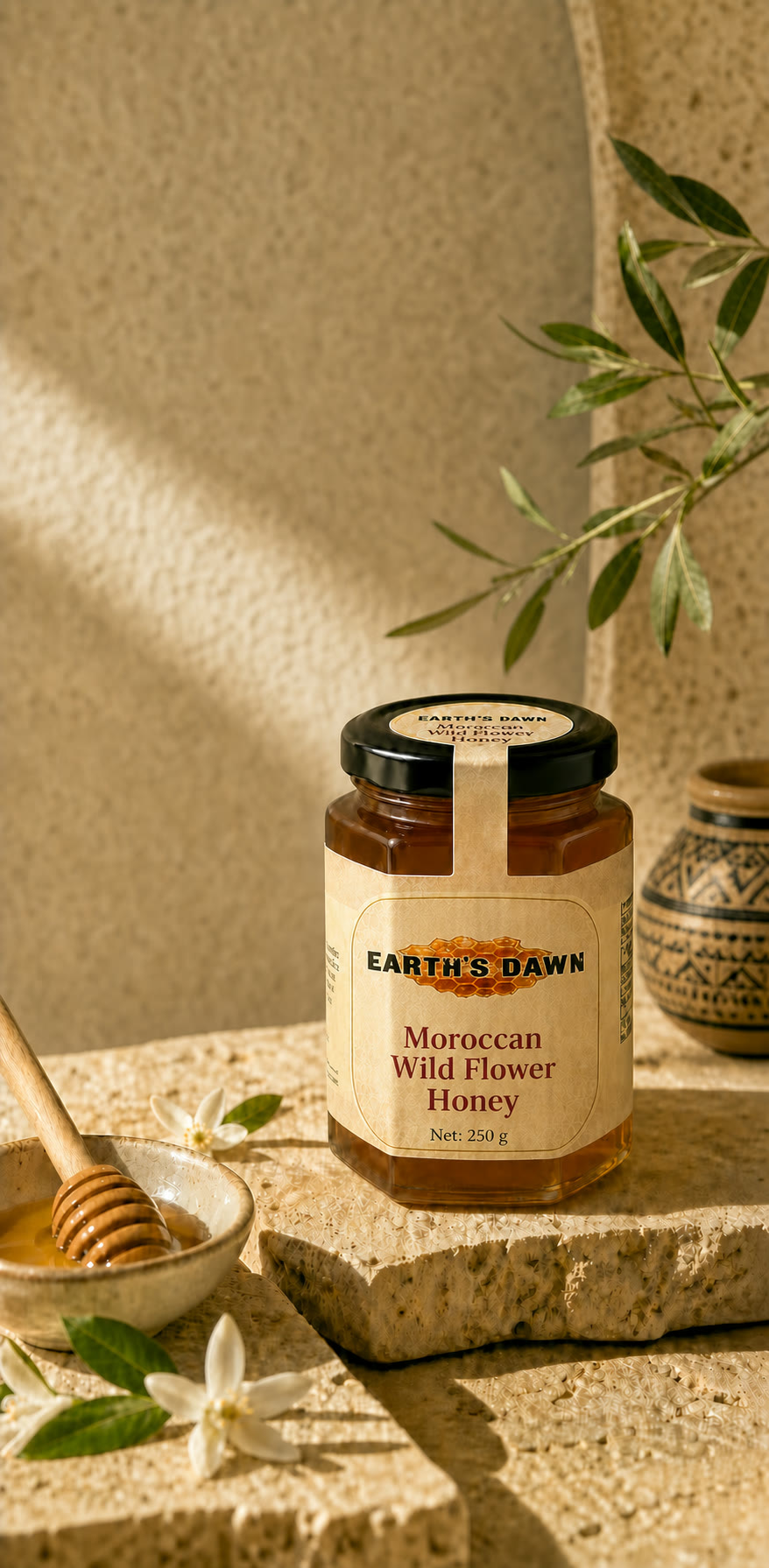 Earth's Dawn premium Moroccan honey, raw and unfiltered
