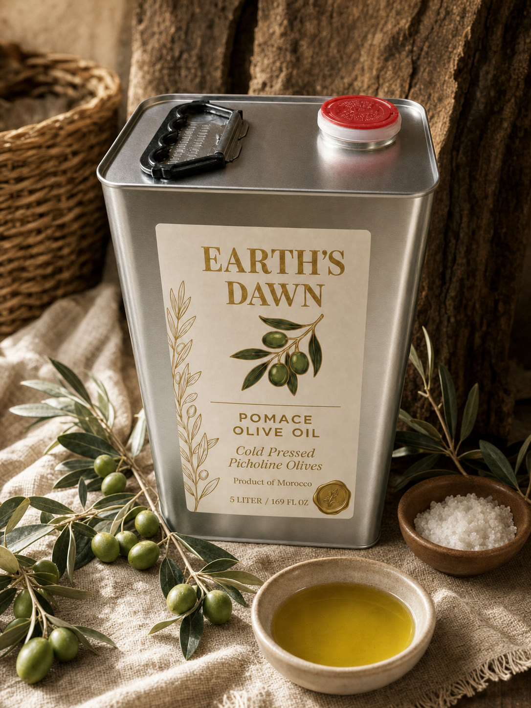 Earth's Dawn Pomace Olive Oil 5 Liter Tin